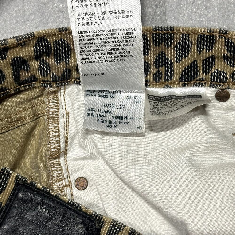 Levi's Cheetah Print Corduroy Pants Women's 27 Premium Rib Cage Straight - Picture 11 of 15
